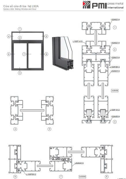 Cửa đi PMI L92A khung thấp
