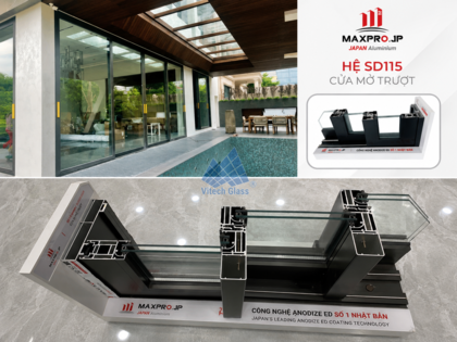 Cửa nhôm Maxpro hệ 115: Giải pháp cửa lùa cho khẩu độ lớn