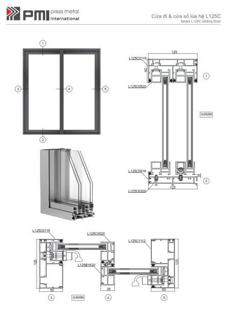 Cửa sổ lùa PMI hệ L125C