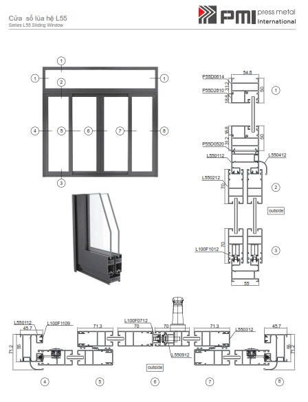 Cửa sổ lùa PMI hệ L55