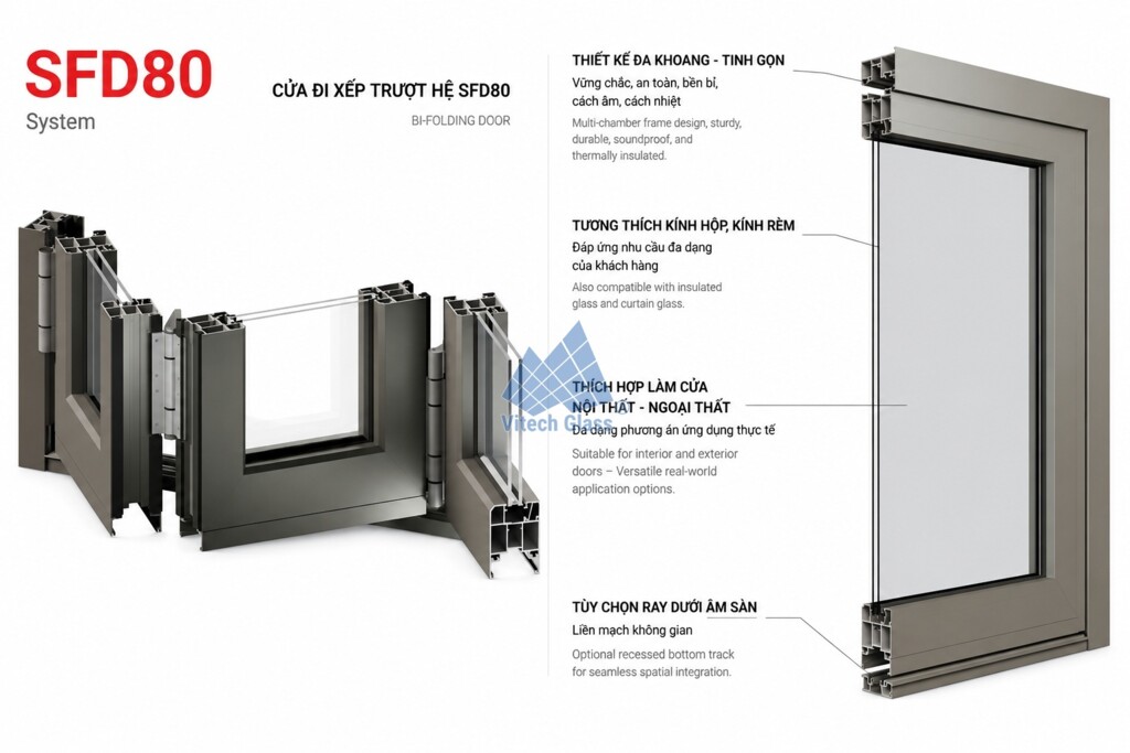 Cửa xếp trượt Maxpro SFD80 System