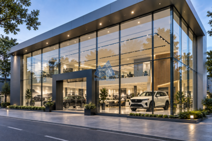 Mặt Dựng Nhôm Kính Cho Showroom – Tạo Không Gian Trưng Bày Nổi Bật Từ Mặt Tiền