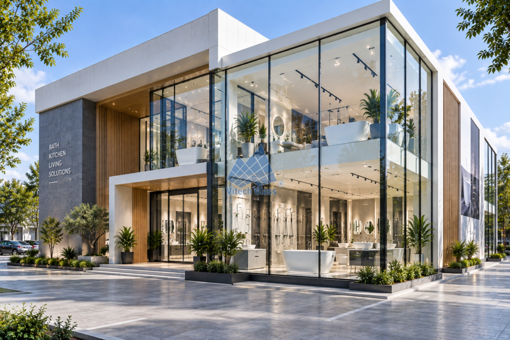 Thiết kế mặt dựng nhôm kính showroom